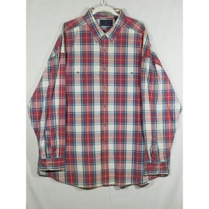 NWT VTG Apparel Workshop Indigo XXL Red Blue Plaid Button Down Shirt Long Sleeve